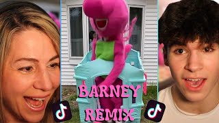 Mom reacts to my CRAZIEST BARNEY REMIX DANCE TIKTOK VIDEOS!