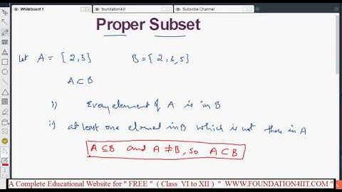 Proper Subset || Class 8 Maths ICSE ||