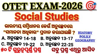  Target Otet Exam2026social Studies  Top 50 Selected Questionotet History Polity Geography Mcq