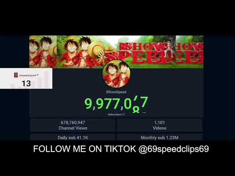 ISHOWSPEED LIVE SUB COUNT LETS GET HIM TO 10 MILLION