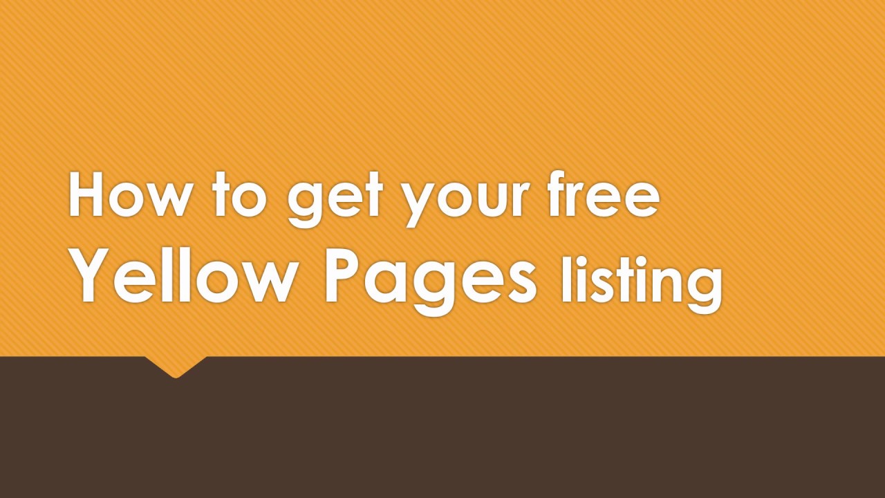 How to get your free Yellow Pages listing YouTube