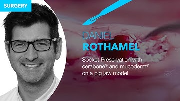 Socket Preservation with cerabone® and mucoderm® on a pig jaw model