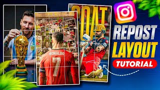 Instagram Trending Posts Grid Layout Tutorial | GOAT Style Instagram Repost Tab Trend | Repost Tab
