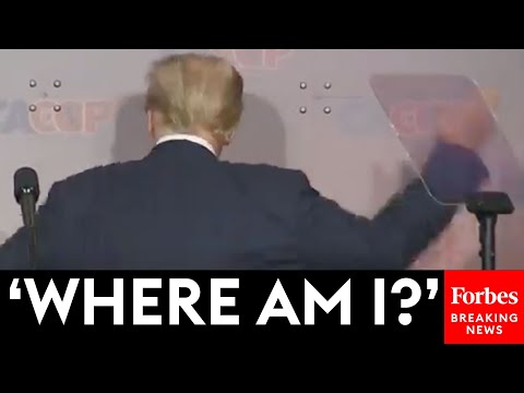 WATCH: Trump Does Impression Of Biden Having Trouble Walking Off Stage During California Speech
