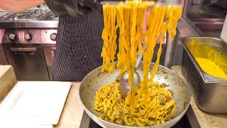 Cooking Italian Pasta. Colourful an Yummy. Italian Market Street Food