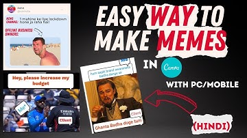 How To Make Memes| Memes Kaise Banaye| How to make memes in canva| hindi 2021