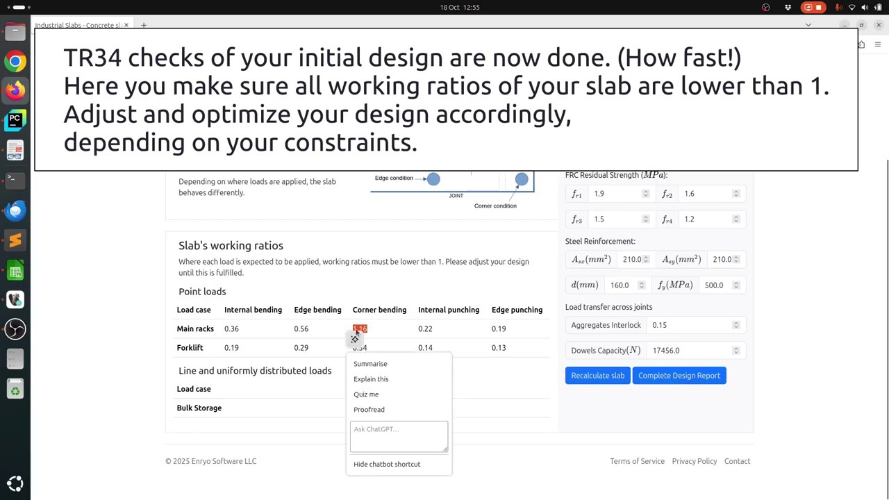 TR34 Industrial Slab Design App