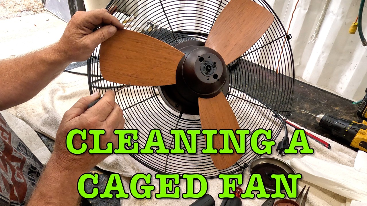 How to Clean Harbor Breeze Valdosta 20-in Caged Outdoor Fan - YouTube
