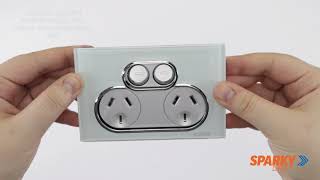 Clipsal Saturn 4025Om Double Gpo 10Amp 250V Ocean Mist, 4025