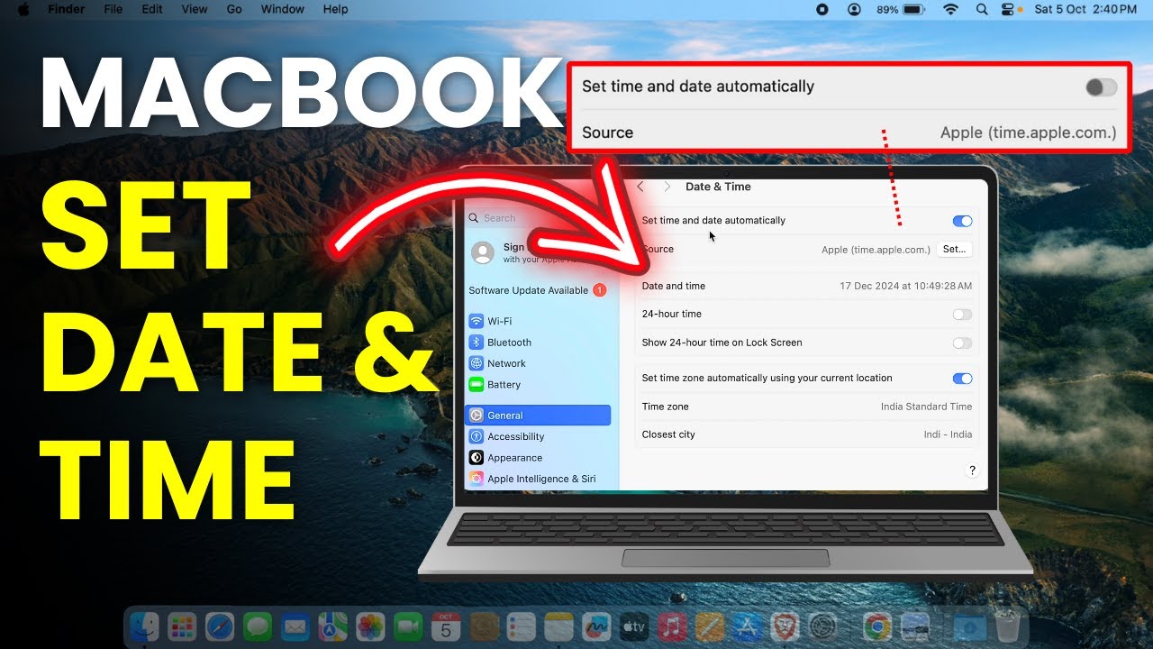 How to Set Date & Time on Macbook Air, Pro, iMac & Mini? Access Date ...