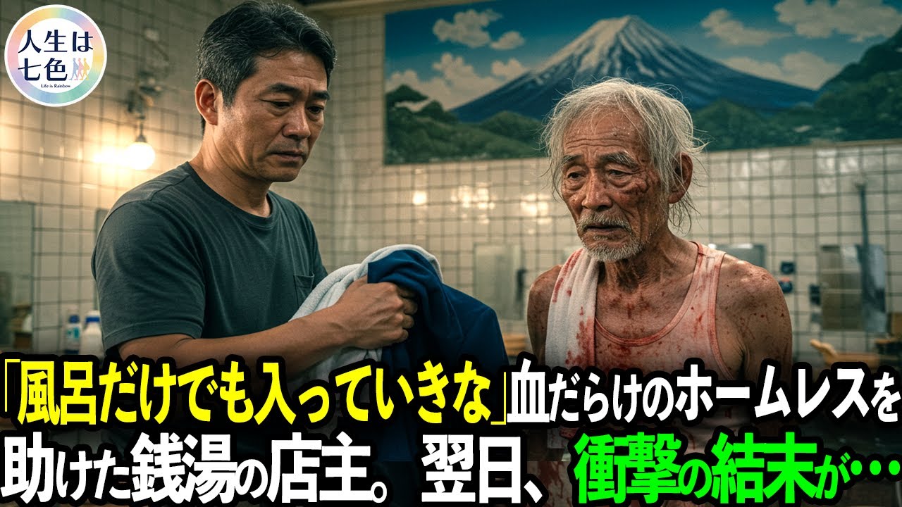 「金はいいから風呂に入りな」血まみれで銭湯に現れたホームレスに無償で風呂に入れてやった番頭。翌日、この銭湯に衝撃の結末が…