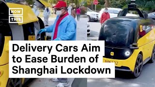Driverless Vehicles Deliver Groceries Amid Shanghai Lockdown #Shorts screenshot 5