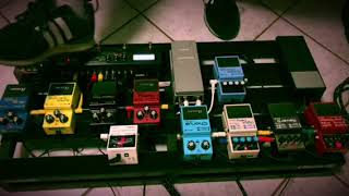 Roland Jazz Chorus JC 40 in stereo with Boss pedals and MS3