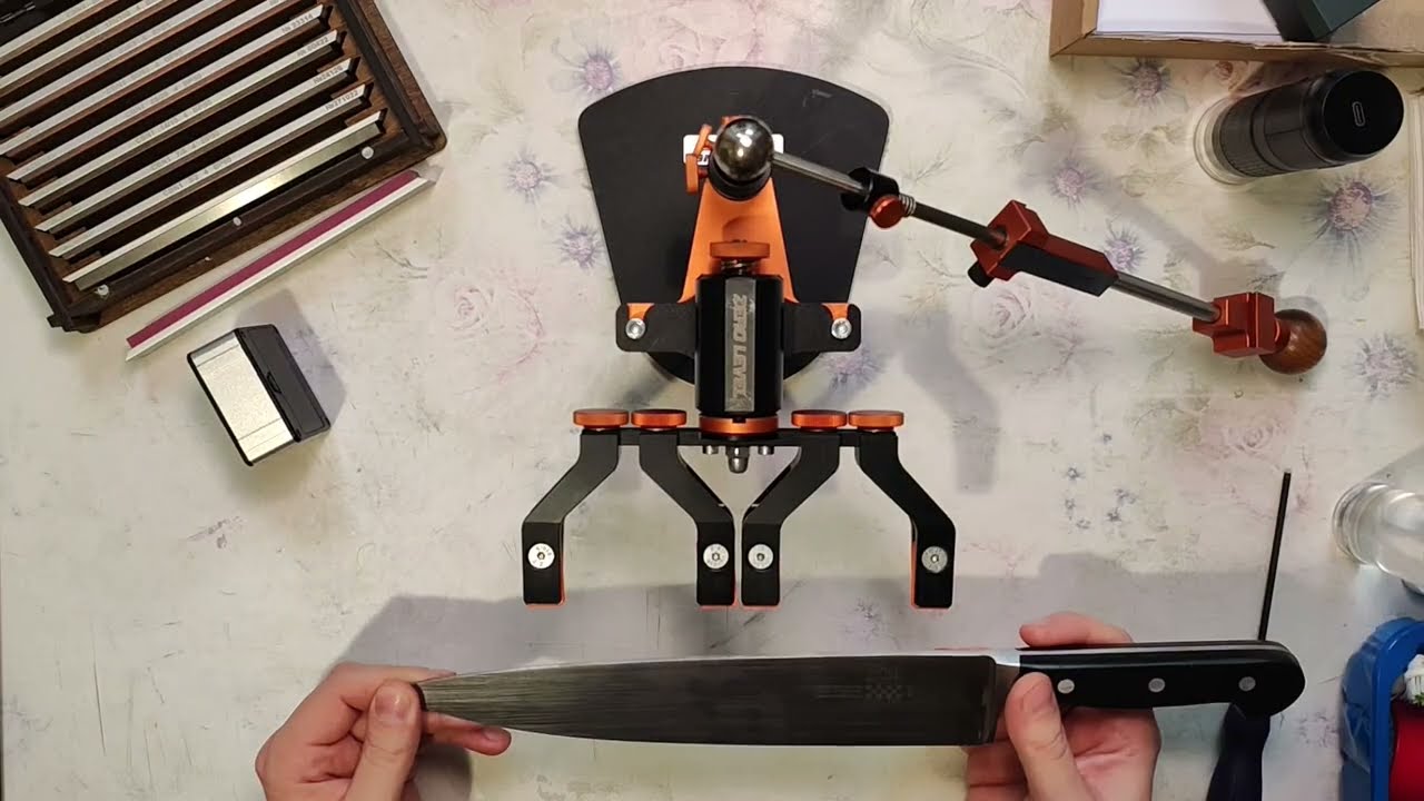 КРАЩЕ ТАК НЕ ТОЧИТИ / шеф-ніж Chef сталь Х50CrMoV15 / ельбор + рубінова кераміка / Hapstone RS