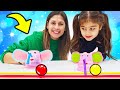 Ayşe ve Defne ile YENİ etkinlik - Top oynayan filler oyunu! Eğitici video