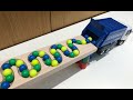 Marble Run Play No.13 The lot colorful ball rolls (HABA wave slope +Garbage wagon)