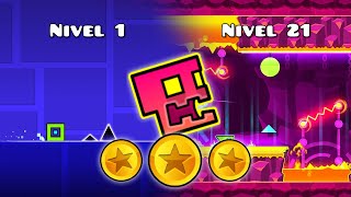 Pasandome Los 21 Niveles De Geometry Dash | Andrexel