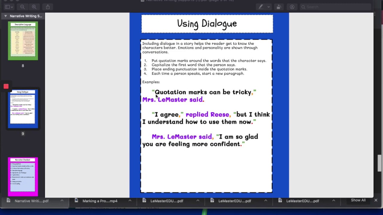 Dialogued Using Dialogue in a Narrative - YouTube