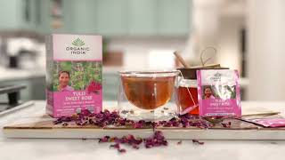 Tulsi Sweet Rose Tea 🌹 A Calming Floral Tea for Peace & Relaxation | Organic India screenshot 2