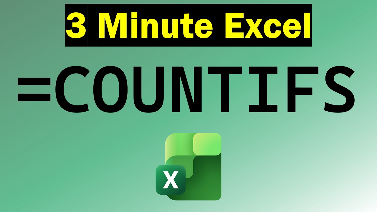COUNTIFS in Excel: Explained in 3 Minutes - YouTube