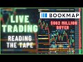 Live tape reading using bookmap