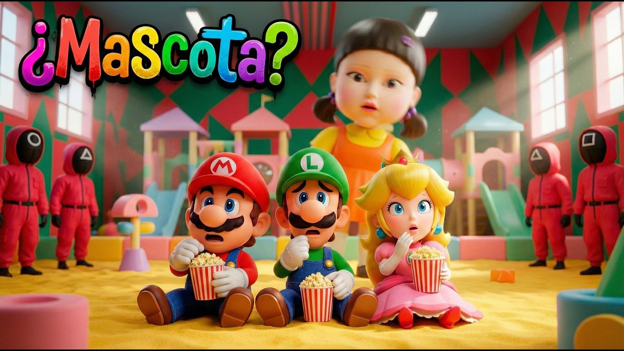 Mario, Luigi y Peach atrapados en El Juego del Calamar