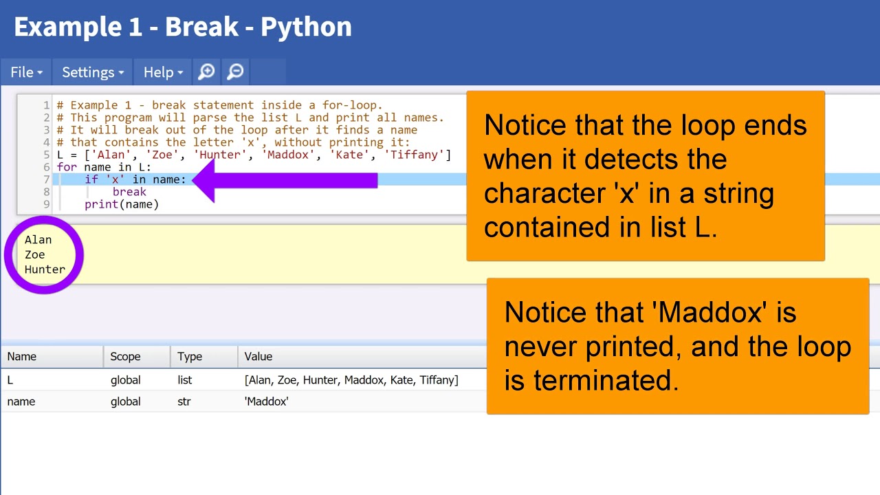 The Python Keywords "break" and "continue" - YouTube