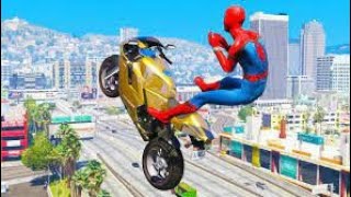 spider man funny bike jumps and funny bike crashes 😁😁#gta5 #viral