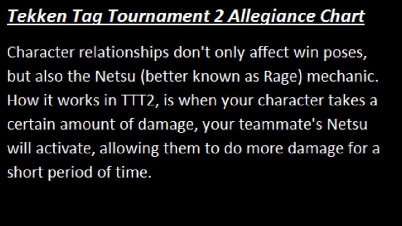 Tekken Tag 2 Allegiance Chart