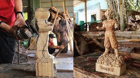 Đục Tượng Goku Super Saiyan Wood Carving - Dragon ball heroes - nghệ nhân Âu Lạc 10