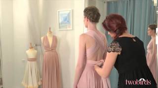Cap Sleeve Shoulder 1 - Twobirds - How to Tie Convertible Bridesmaids Dresses