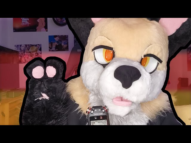 [Furry ASMR] German Rambling And Paw Sounds | Fabric Sounds, Fur Brushing, Whispering
