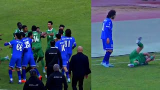 ديربي مثير عركة الشرطة والجوية لاعبين منتخب!!