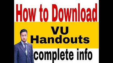 How to download VU handouts | virtual university of pakistan | pdf  2020