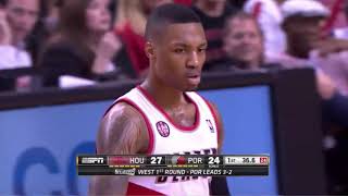 Damian Lillard 25 Pts + Amazing Game Winner vs Rockets (2014 WCR1, Game 6)