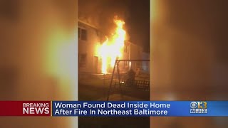 Woman Found Dead Inside Home In NE Baltimore After Fire