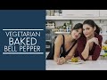Bianca King cooks with Rhian Ramos | Cheesy Low-carb Vegetarian Baked Bell Pepper | Cheese Lovers!