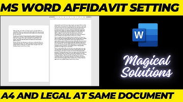 Affidavit Settings in MS Word | A4 and Legal Pages at same Word Document in one click