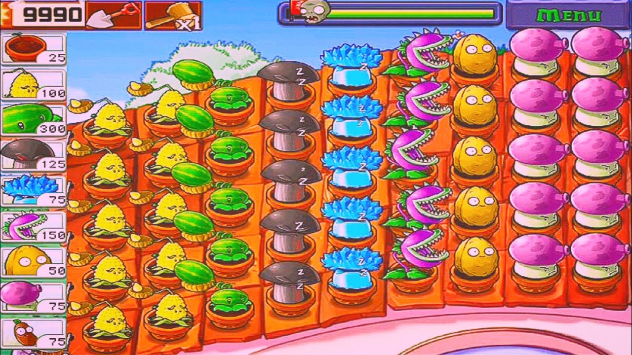 PLANTS VS ZOMBIES | SURVIVAL ROOF | PLANTS VS ALL ZOMBIES FULL HD ...