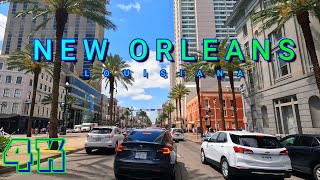 New Orleans Drive on a Cloudy Day Part 1/3, Louisiana USA 4K- UHD