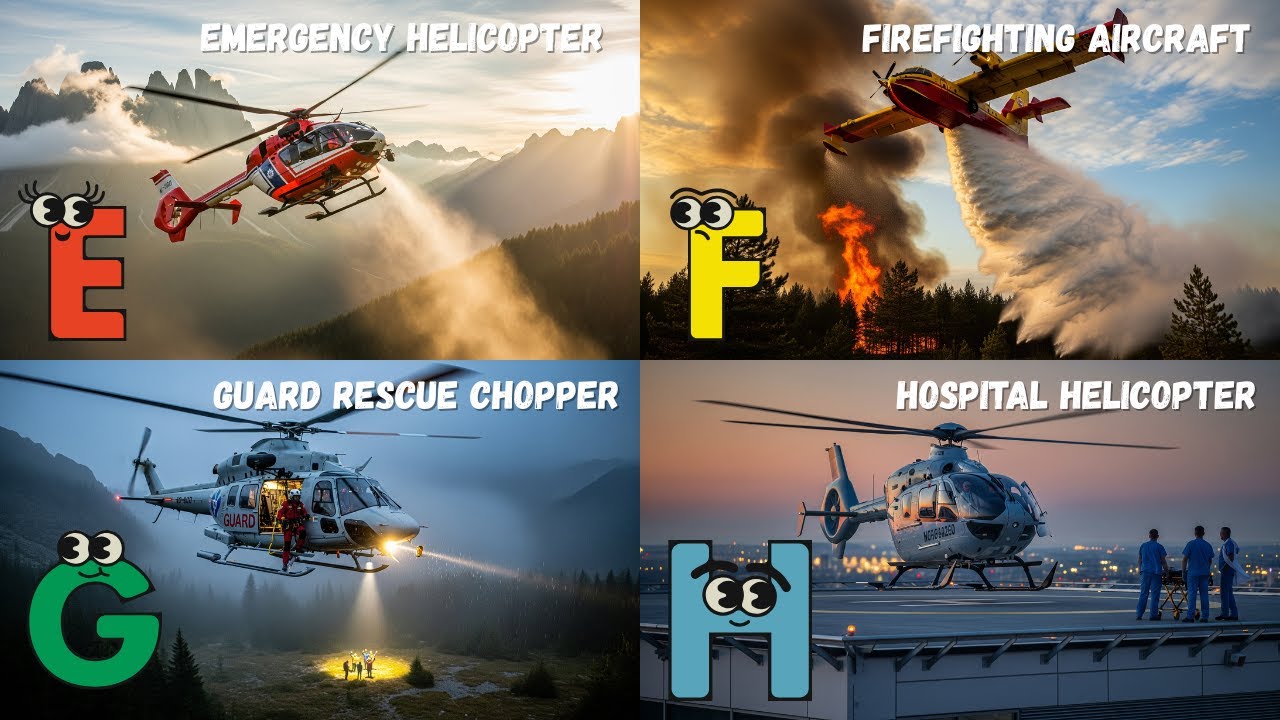 Песня про спасательные самолеты ABC для детей 🚁 | ✈️ Изучаем спасательные самолеты от А до Я | En...