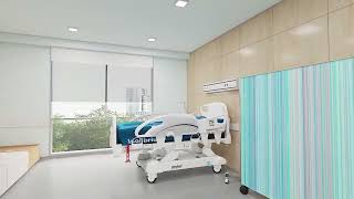 Mossa™ 3-Wheel Glass Partition For Healthcare Spaces