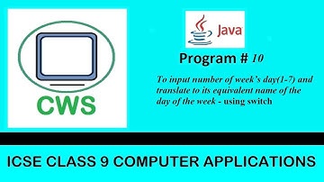 Program#10 To input number of week’s day(1-7) and translate to  the name of the day of the week.