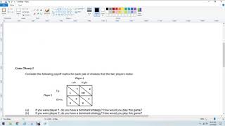 Game Theory Payoff Matrix Nash Eq examples