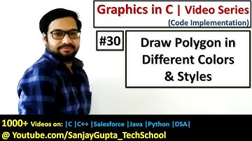 30 Graphics in C | Draw polygon in different colors and style in turbo c | by Sanjay Gupta