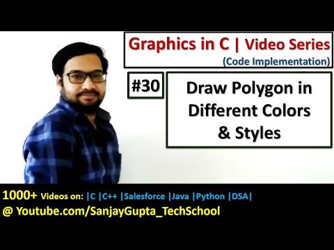 30 Graphics in C | Draw polygon in different colors and style in turbo c | by Sanjay Gupta