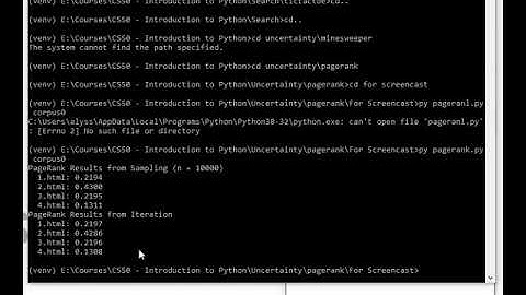 CS50 AI Project 2A PageRank