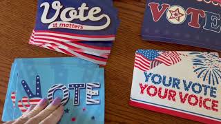 FANCY LAND Voter Postcards Patriotic Red White & Blue Encouraging Voting Cards Blank Backside 120Pcs