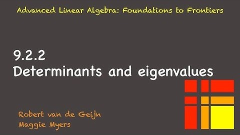 9.2.2 Determinants and eigenvalues