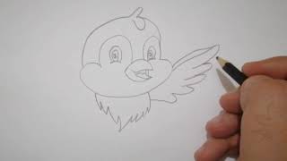 Learn how to draw bird for B letter تعلم رسم عصفور